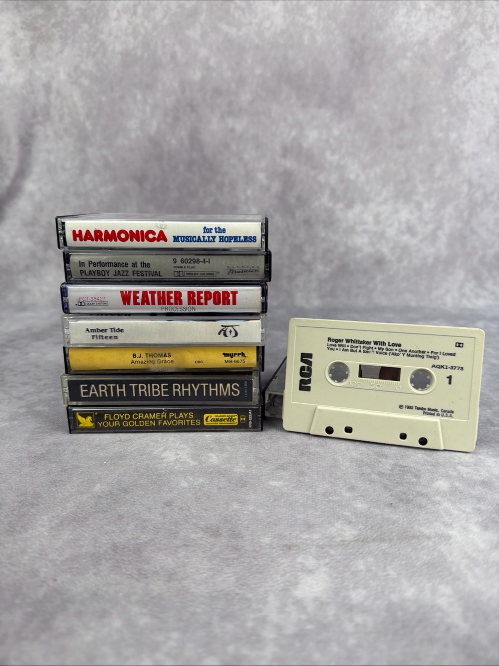 Lot 8 VTG Cassette Tapes Harmonica Musically Hopeless Weather Report Jazz